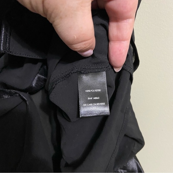 🆕 NEW TORRID 1x TUNIC BLOUSE - CHIFFON BLACK - Picture 5 of 6